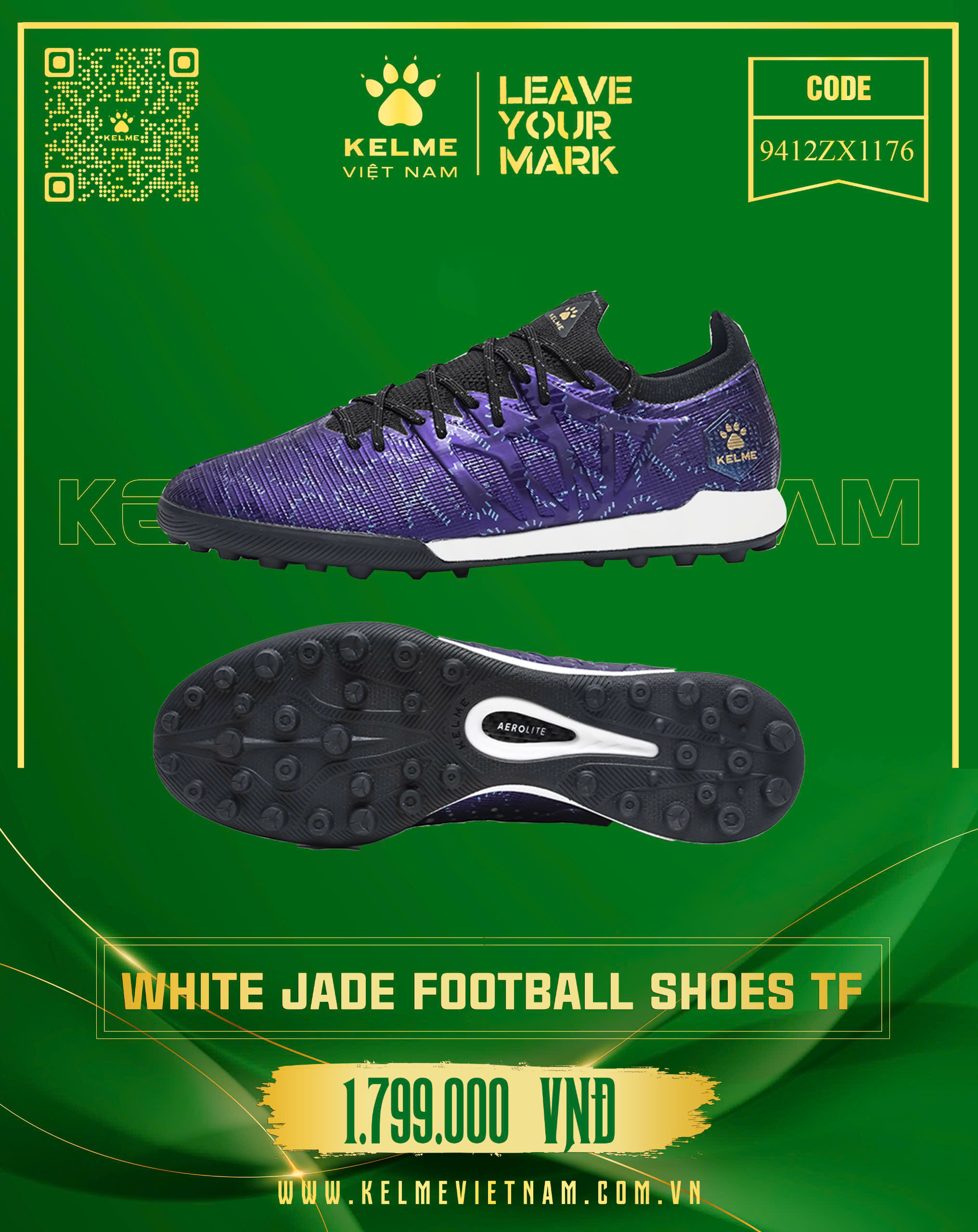 WHITE JADE FOOTBALL SHOES TF