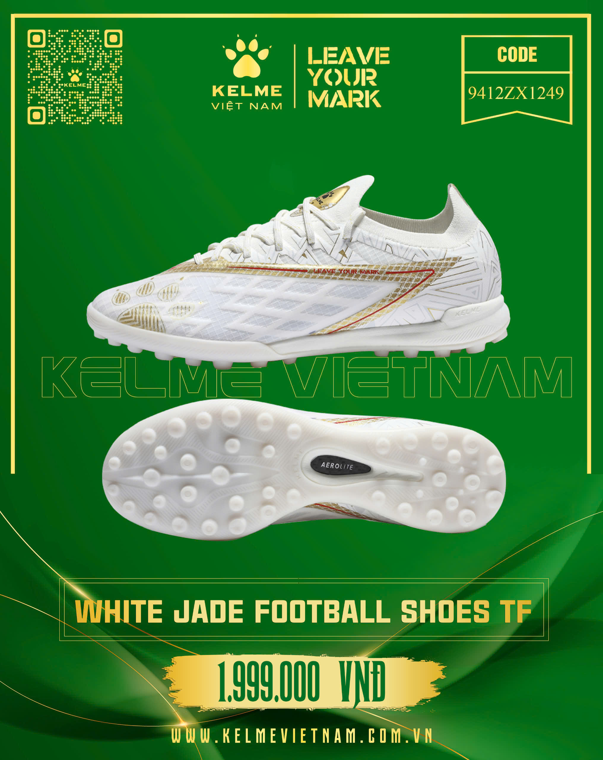 WHITE JADE FOOTBALL SHOES TF