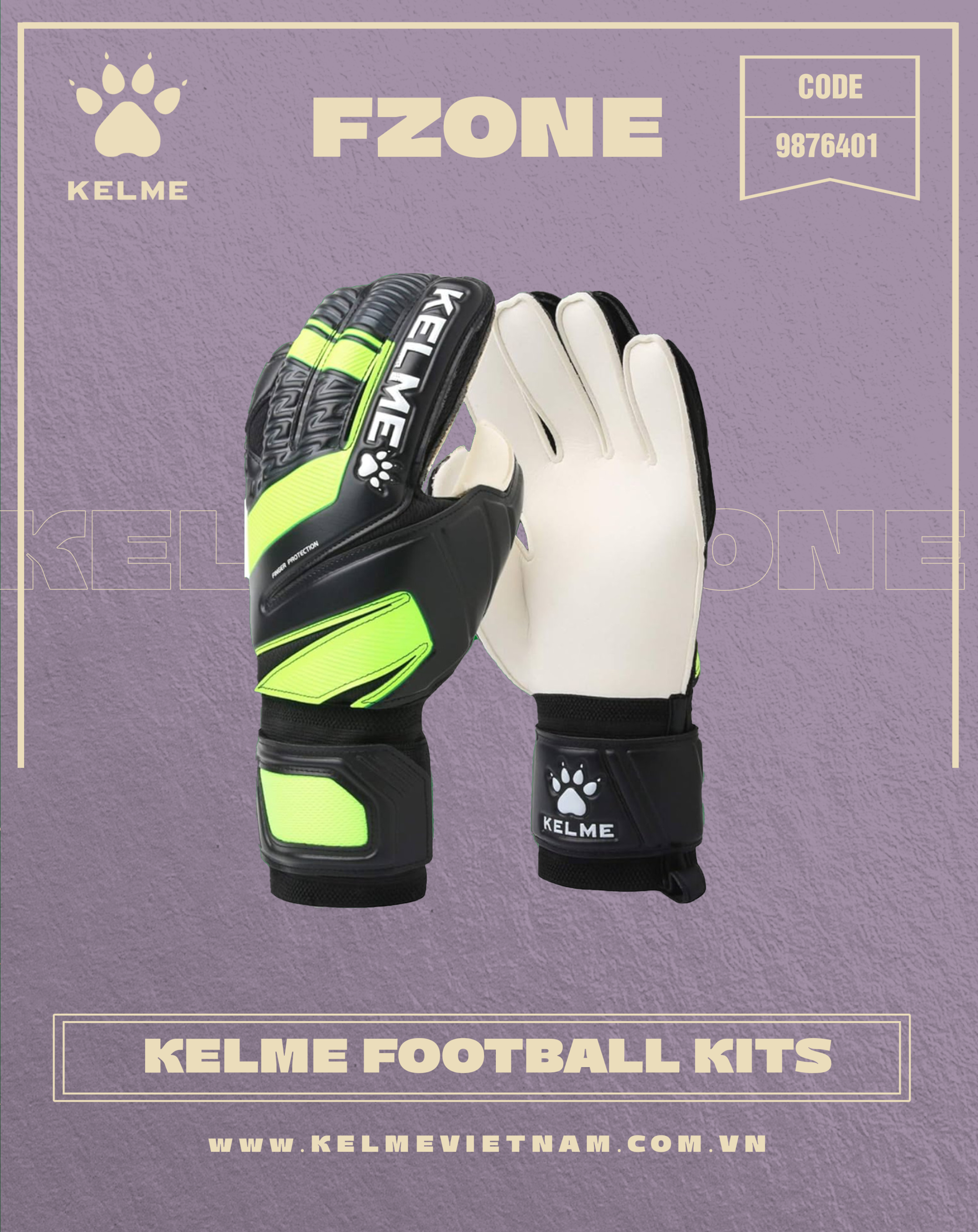 KELME GK GLOVES FINGERSAVE 9876401