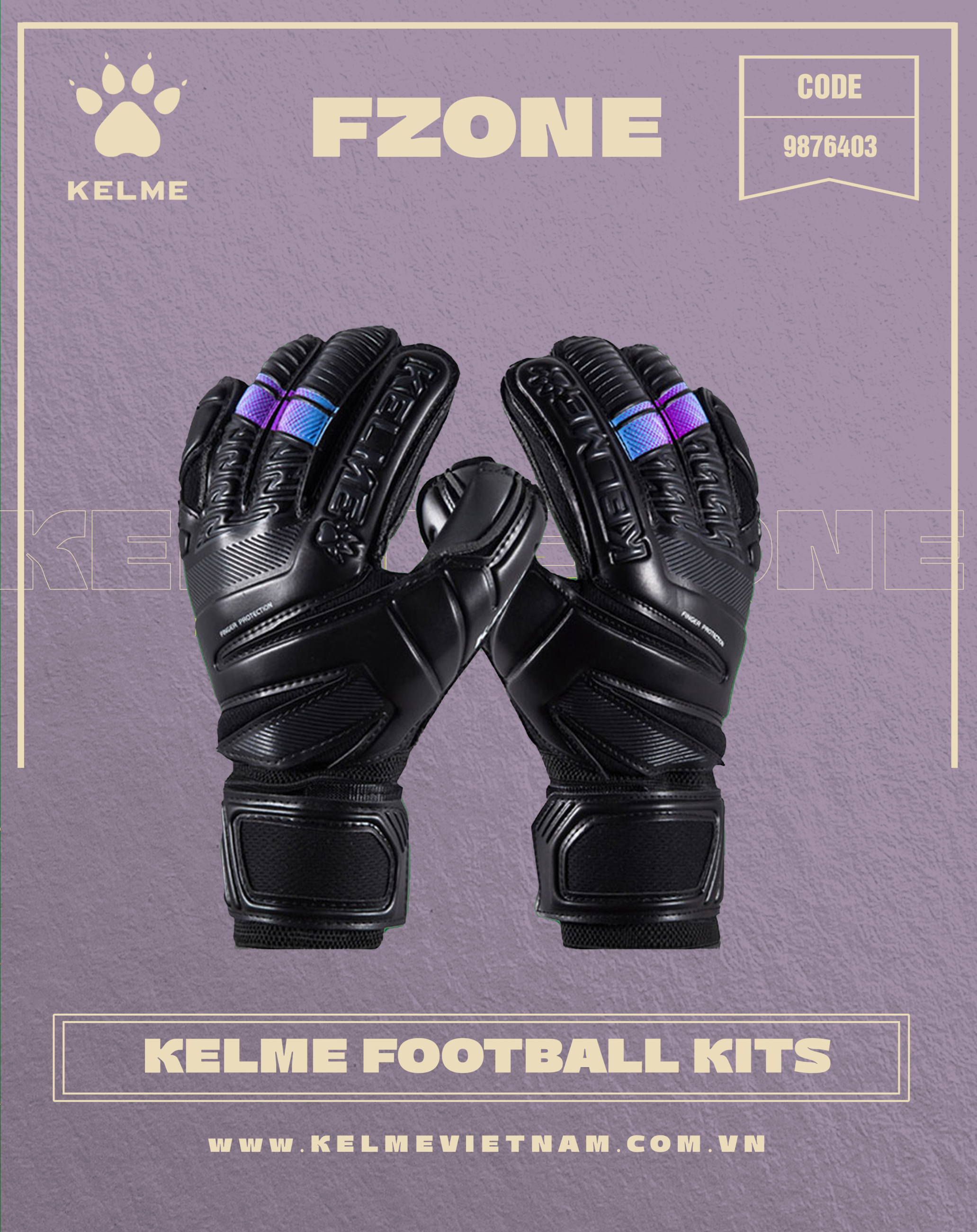 KELME GK GLOVES FINGERSAVE 9876403