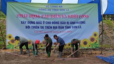 Bộ Công an khởi công xây dựng nhà ở hỗ trợ nhân dân sau đợt mưa lũ vừa qua