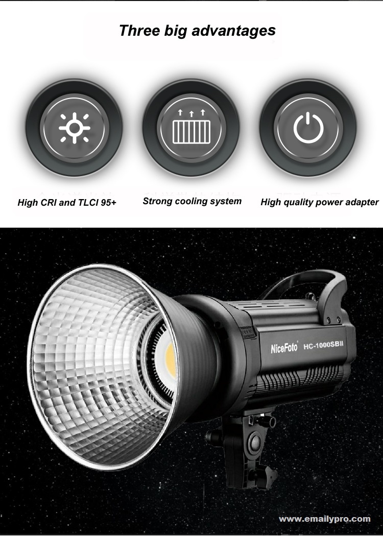 NiceFoto HC-1000SBII LED Video Light - 5600k