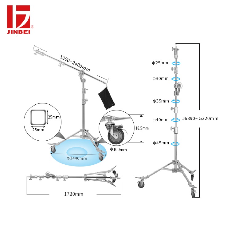 CHÂN BOOM LIGHT STAND M8 <2in1>