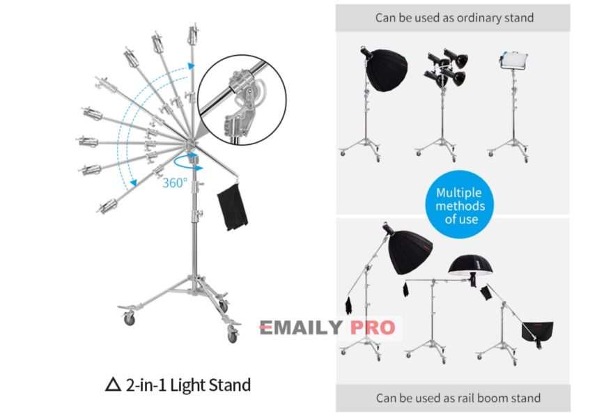 CHÂN BOOM LIGHT STAND M8 <2in1>