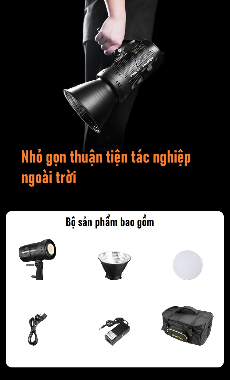 Đèn Video LED Ngoài Trời NiceFoto HB-1000A 3200K-6500K 