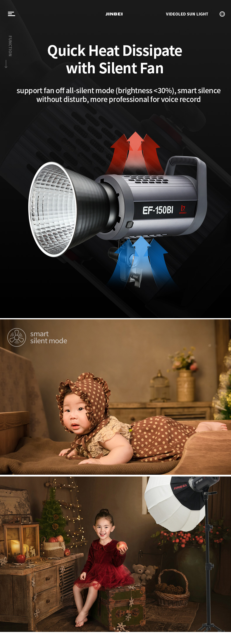 ĐÈN VIDEO LIGHT JINBEI LED EFII-150Bi