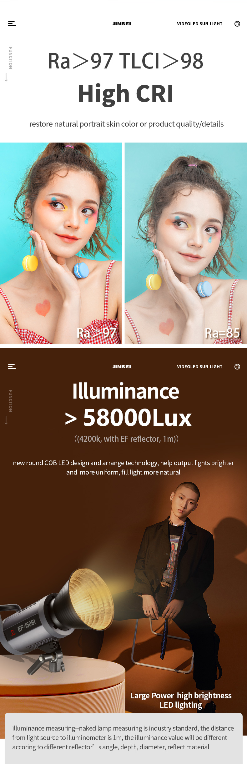 ĐÈN VIDEO LIGHT JINBEI LED EFII-150Bi