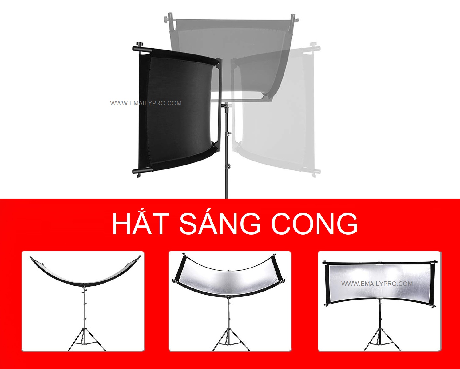 HẮT SÁNG CONG HỖ TRỢ CHỤP ẢNH CHUYÊN NGHIỆP 