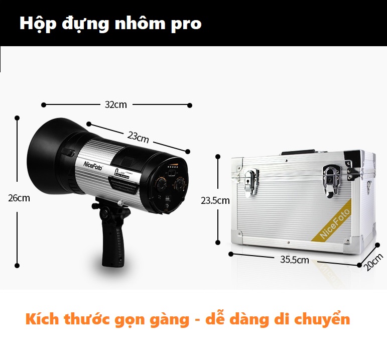 NiceFoto Nflash 600ws Đèn flash Studio thiết bị chụp ảnh cho ngoài trời