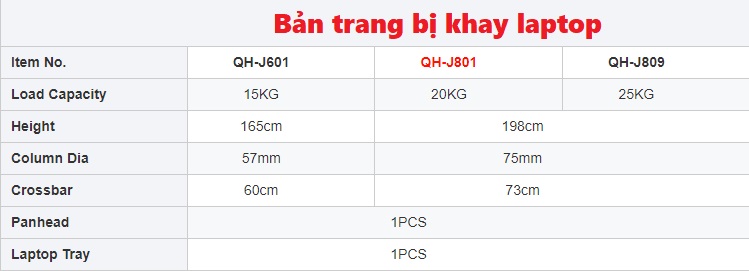 Chân máy ảnh QIHE QH-J801 Studio 