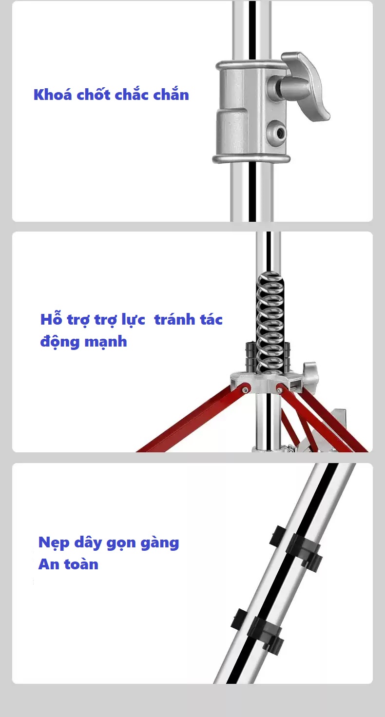 CHÂN ĐÈN QIHE INOX ZD-120 PLUS FOLDING STAND