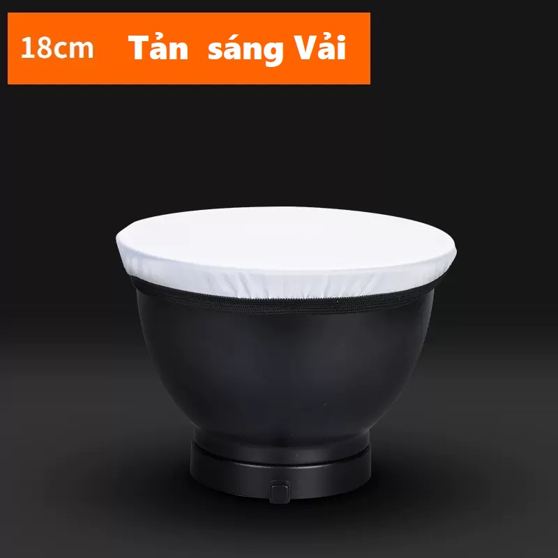 Reflector + Vải tản sáng 18cm 