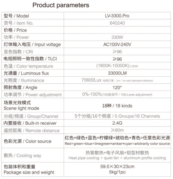 NiceFoto LED LV-3300.Pro Video Light