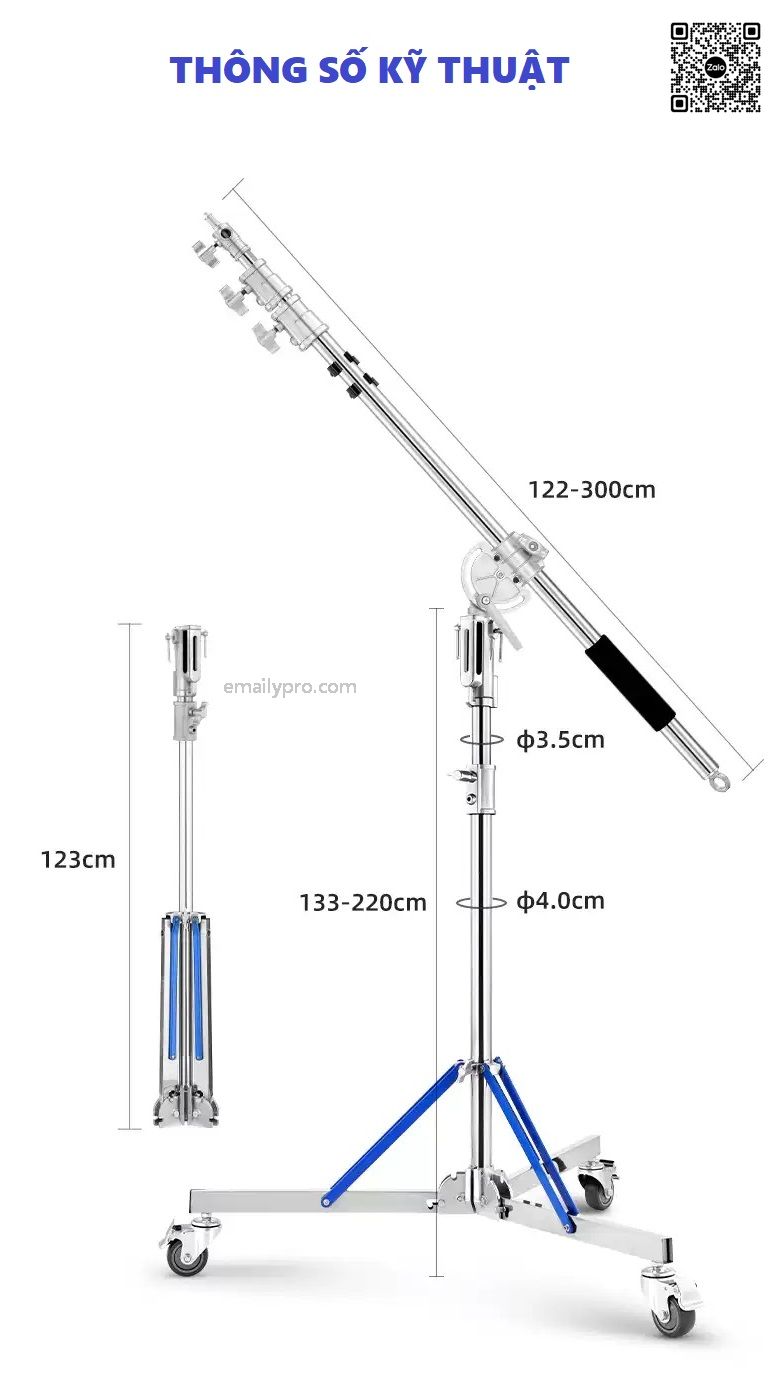 LIGHT STAND M5-WEISHENG Tải trọng lớn 20kg 