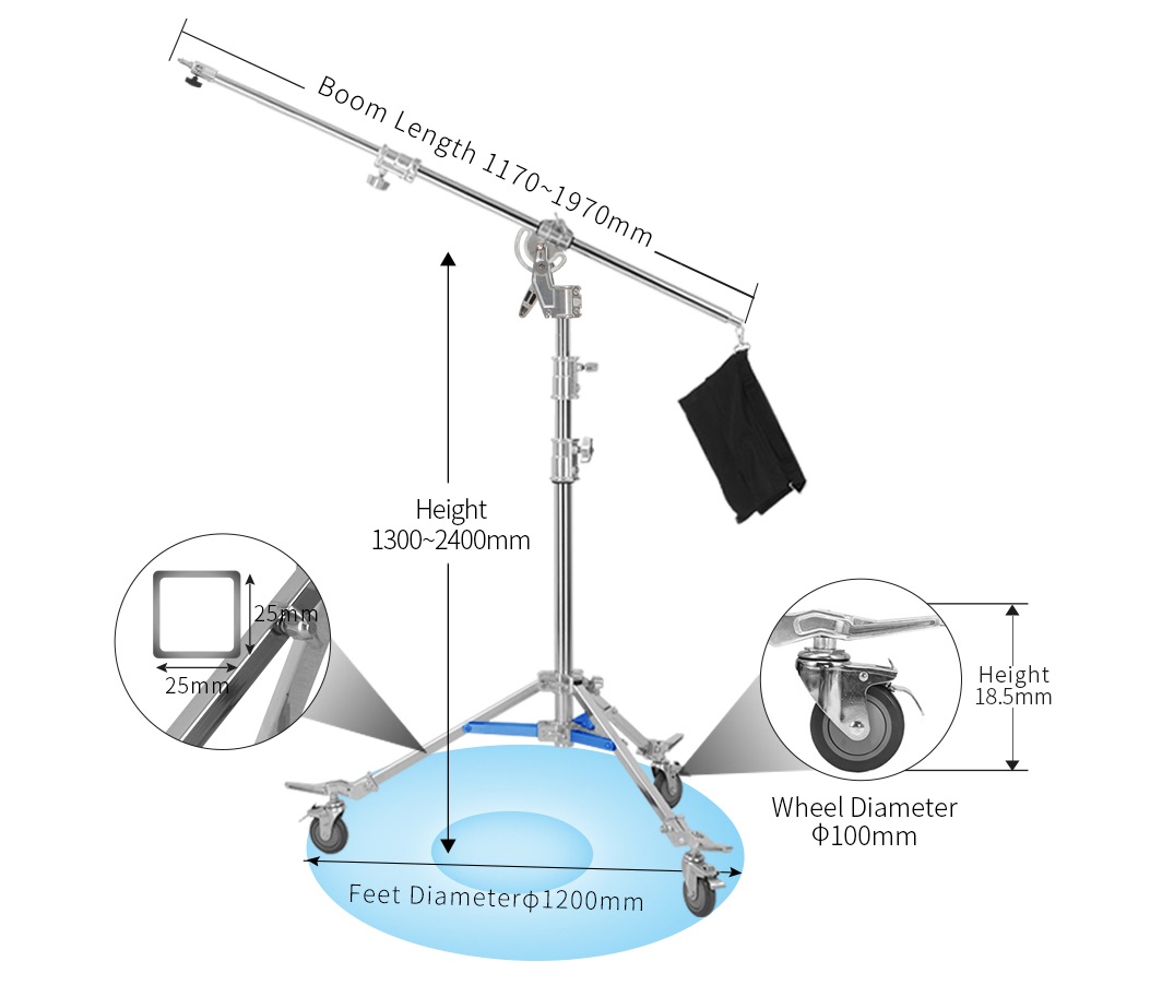 Chân boom đèn studio Jinbei M-6 2in1 