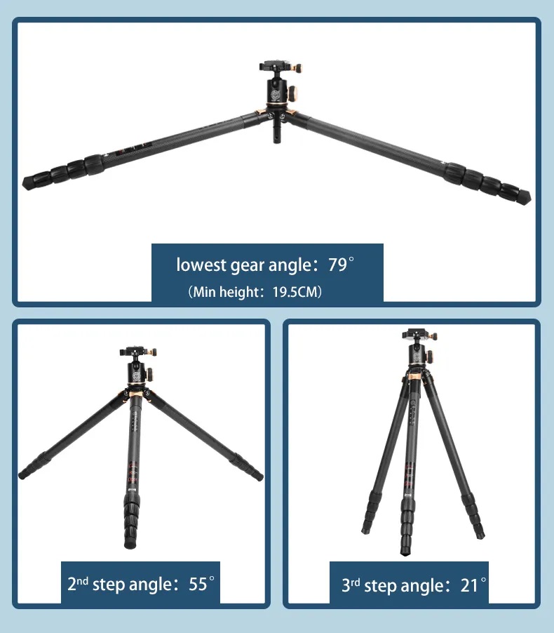 Chân Máy Ảnh Tripod Beike Q8805C Carbon 158CM