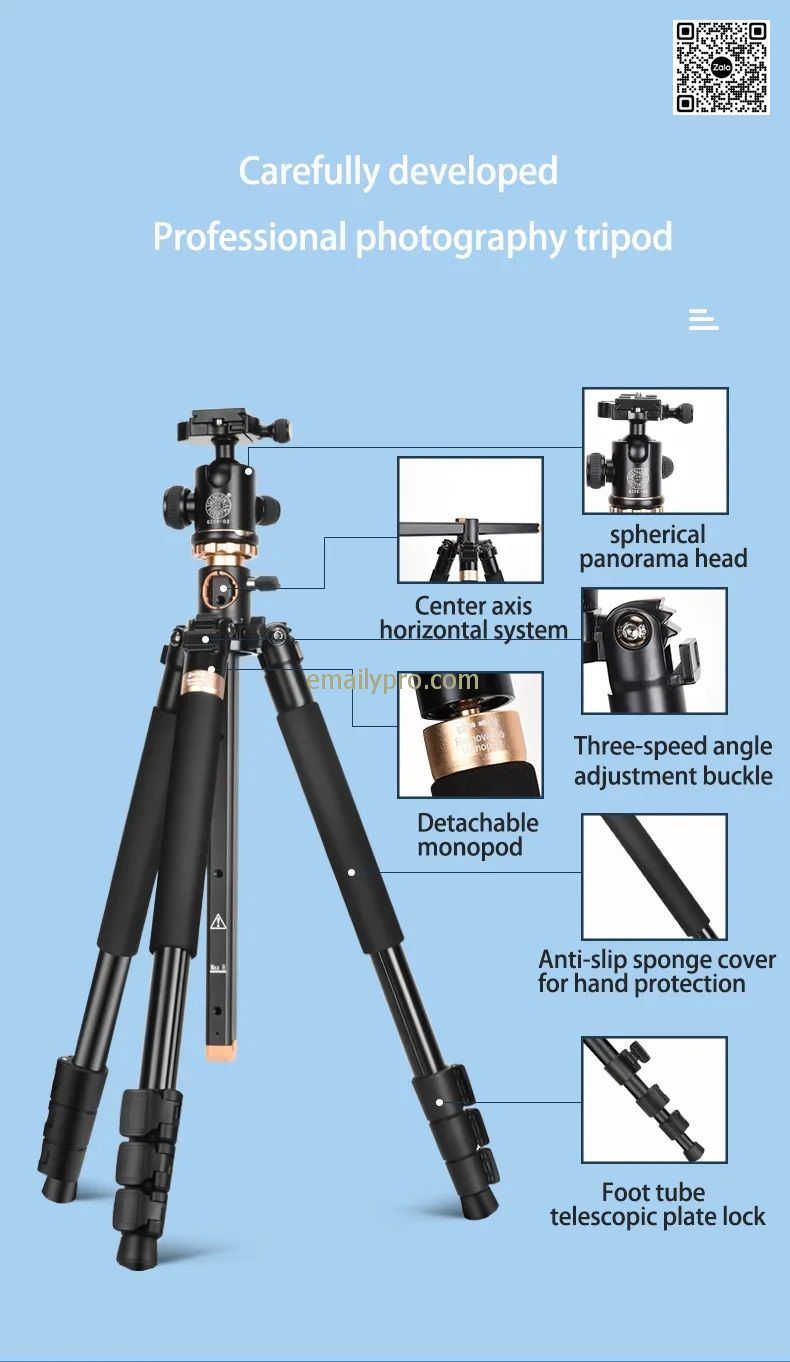 Chân Máy Ảnh Tripod Beike QZSD-Q958