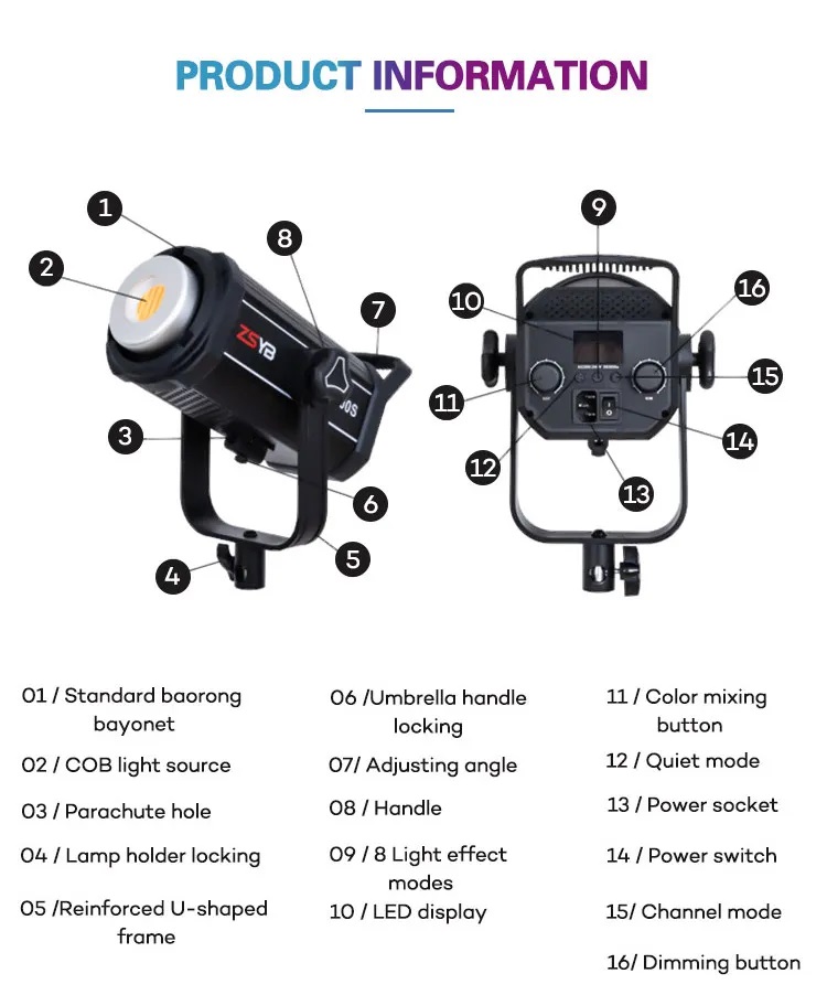 ĐÈN LED ZSYB Y-200S - 200W Bi Color 3200-5600K