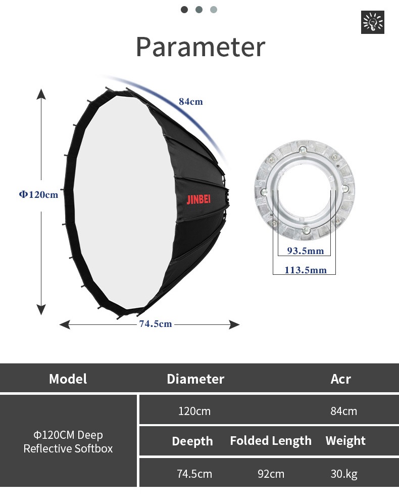 JINBEI Parabol 120CM DEEP 