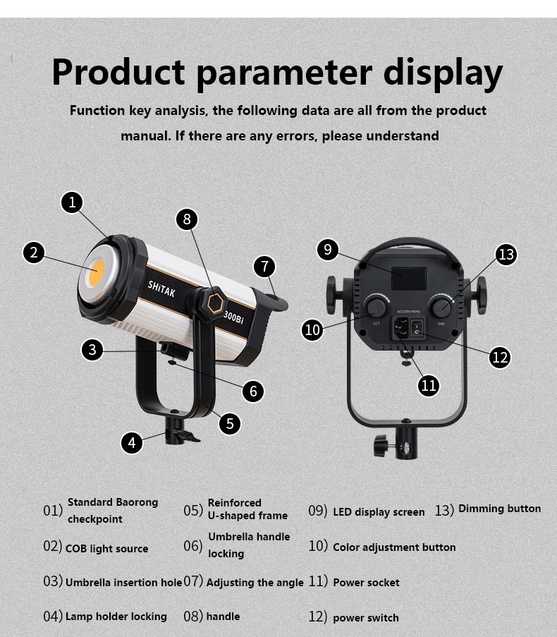 LED VIDEO LIGHT SHiTAK M300Bi -300W 