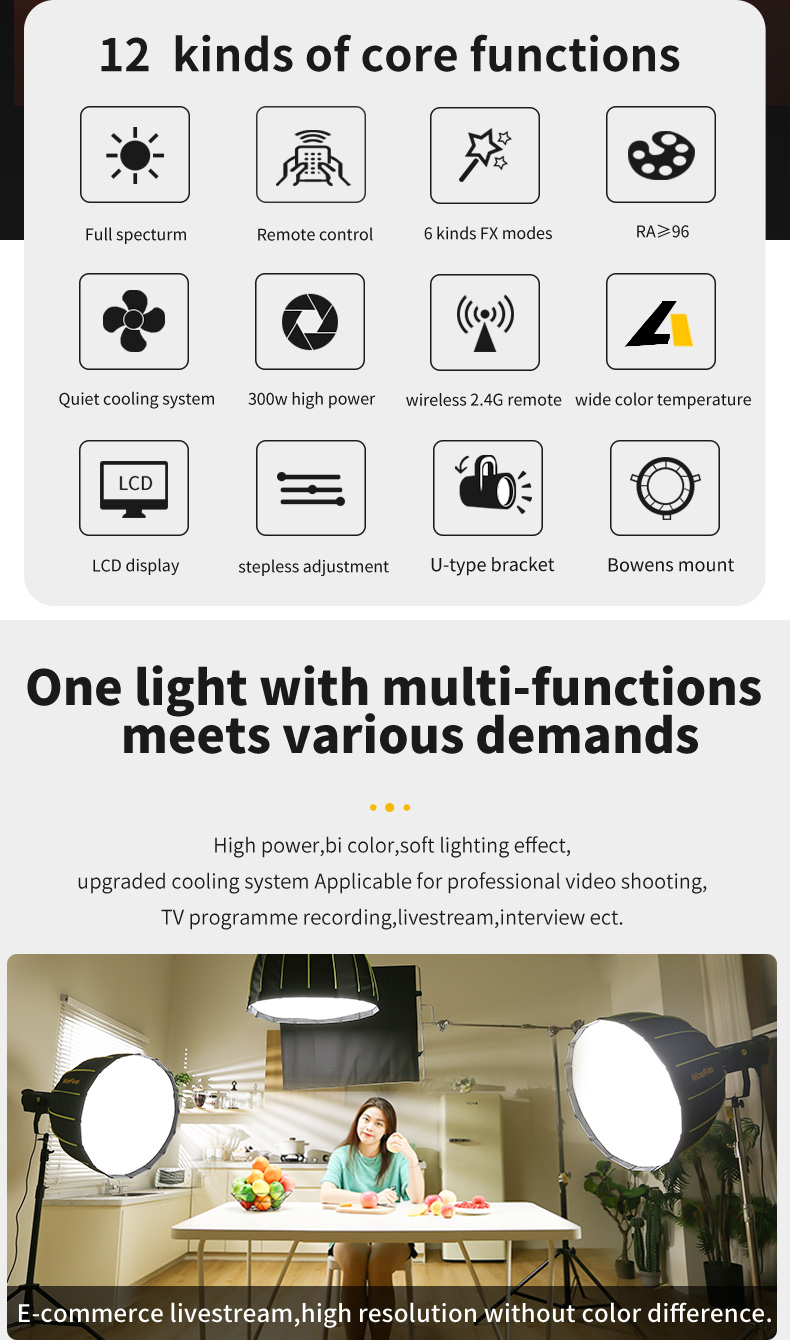 NiceFoto LV-3000A LED VideoLight 300W