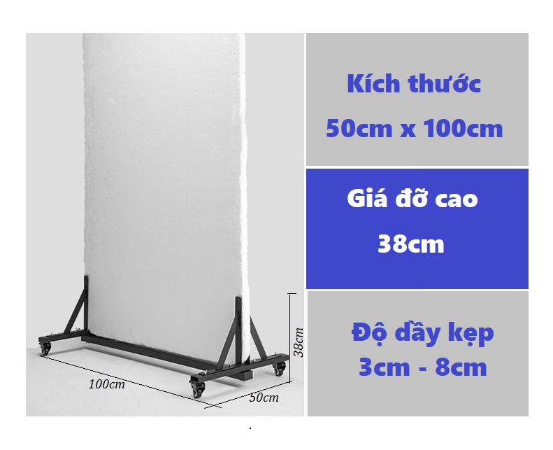 Chân kẹp xốp hắt sáng có Bánh xe S100