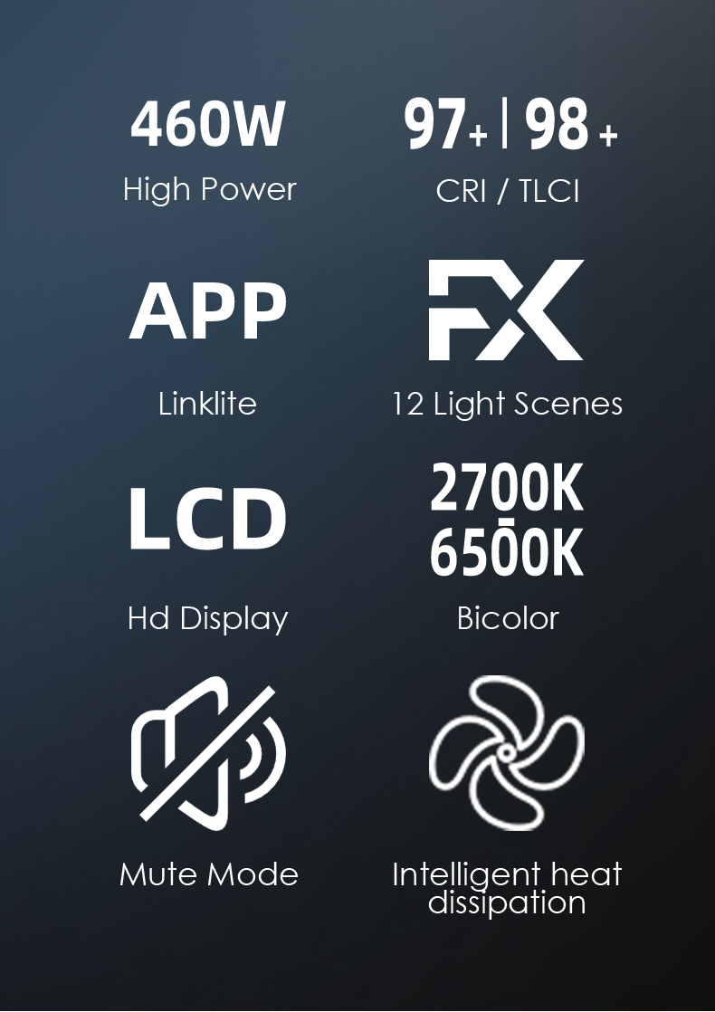  LED TOLIFO X-500B Lite 2700K-6500K 460W