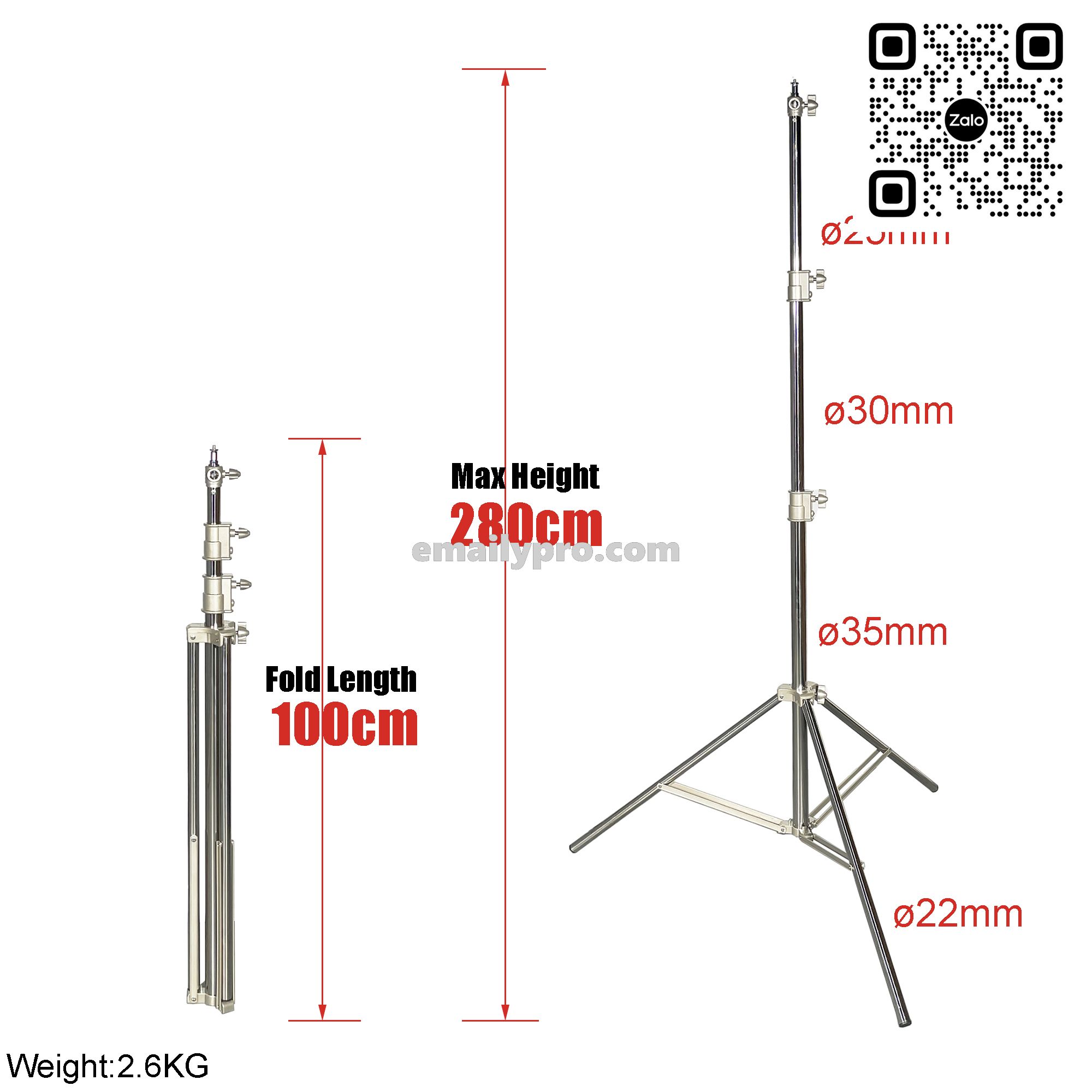 Chân Đèn J288S Pro New Inox