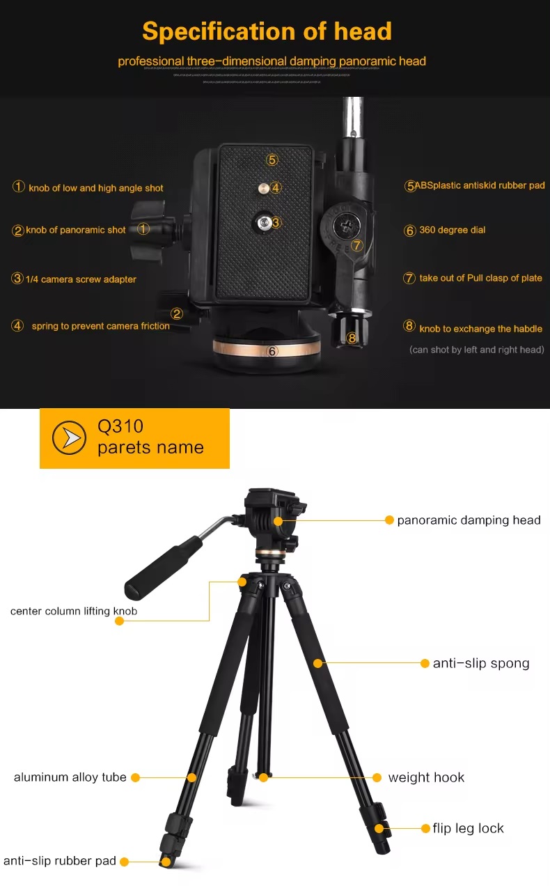 Chân Máy Ảnh Tripod Beike Q-310