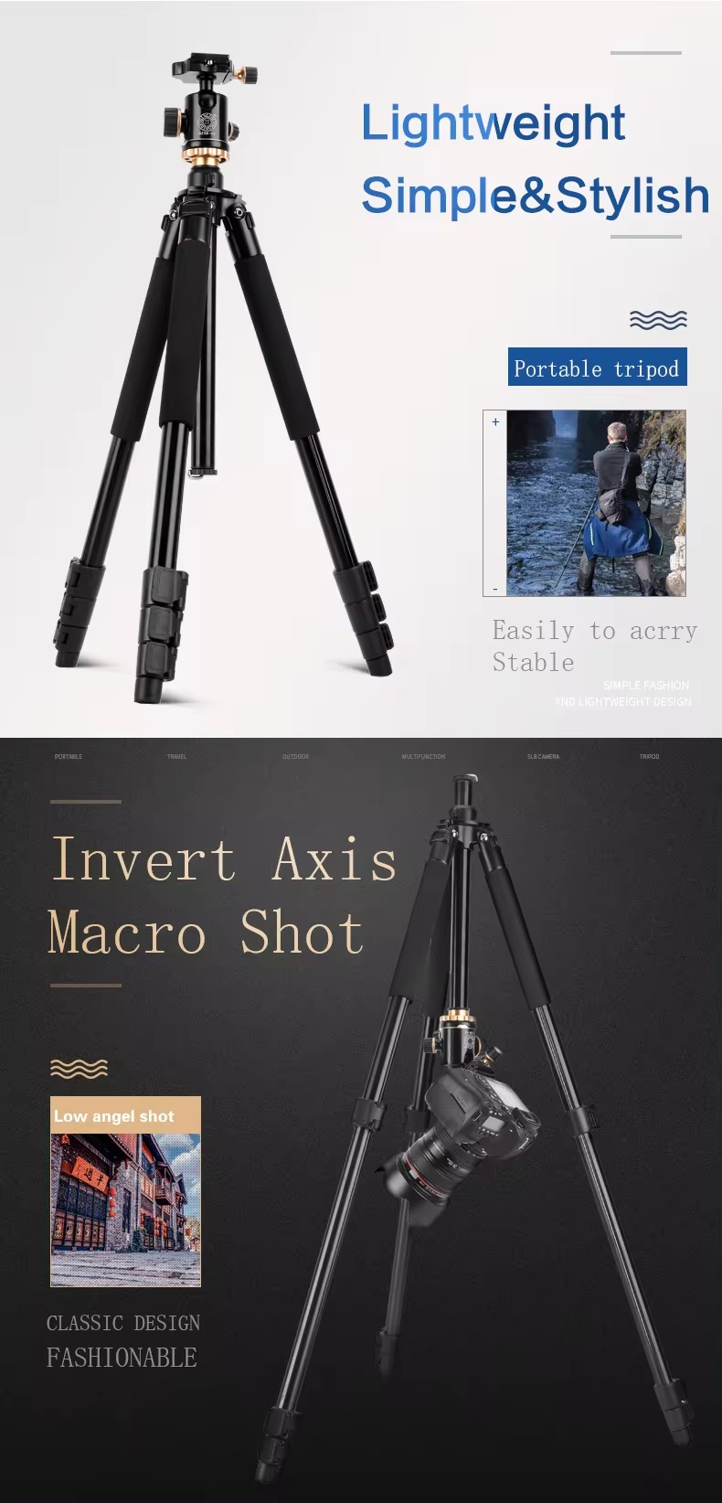 Chân Máy Ảnh Tripod Beike Q-338