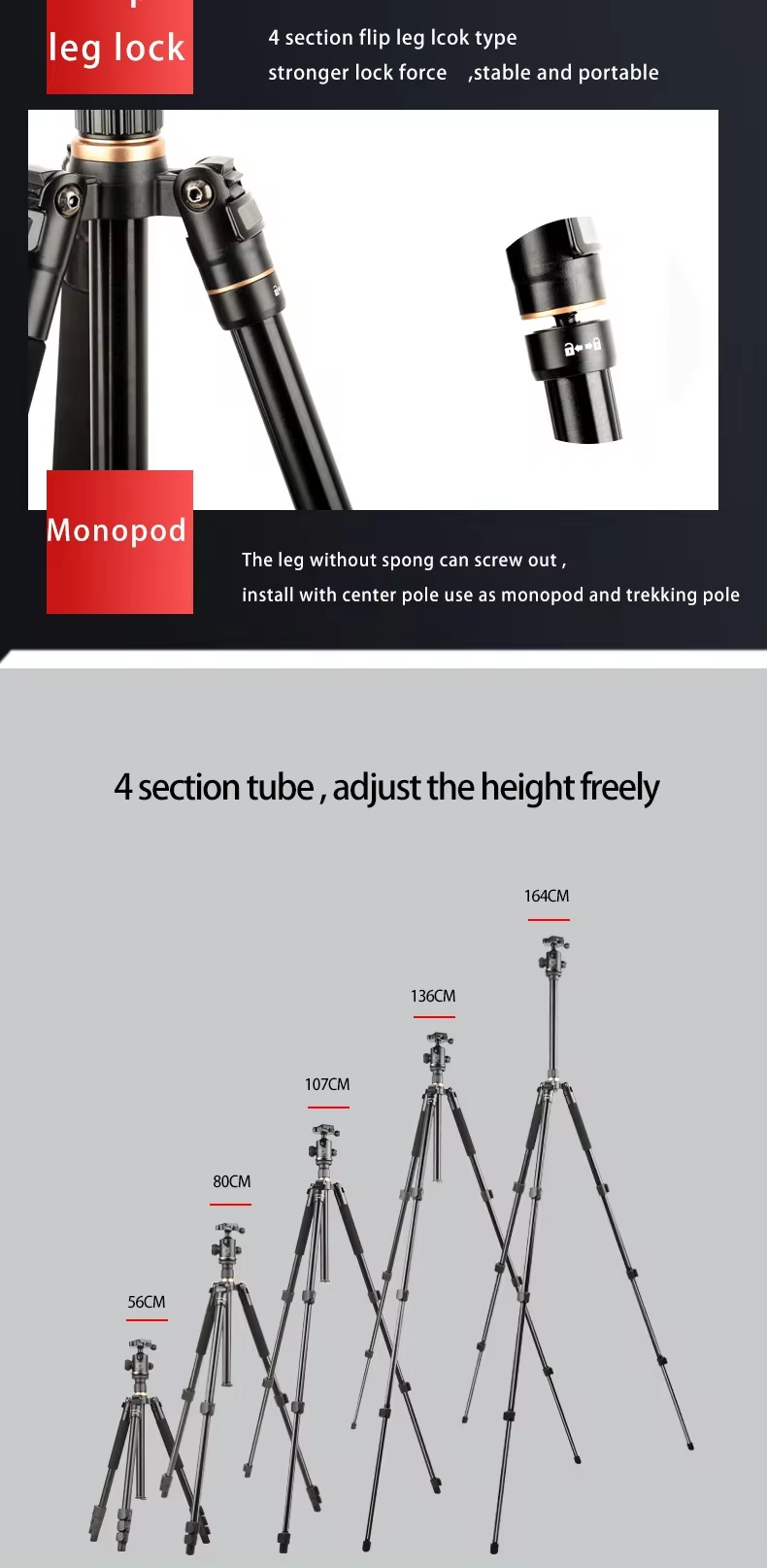 Chân Máy Ảnh Tripod Beike Q-520