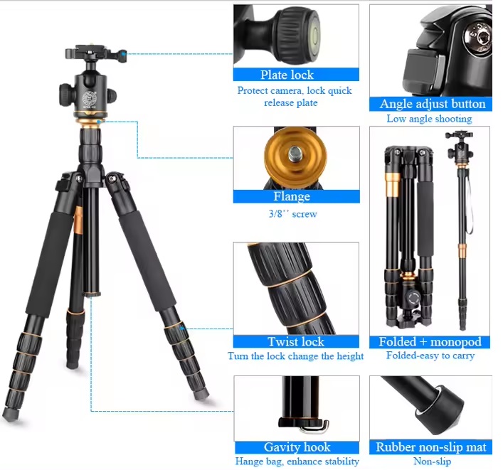 Chân Máy Ảnh Tripod Beike Q-666