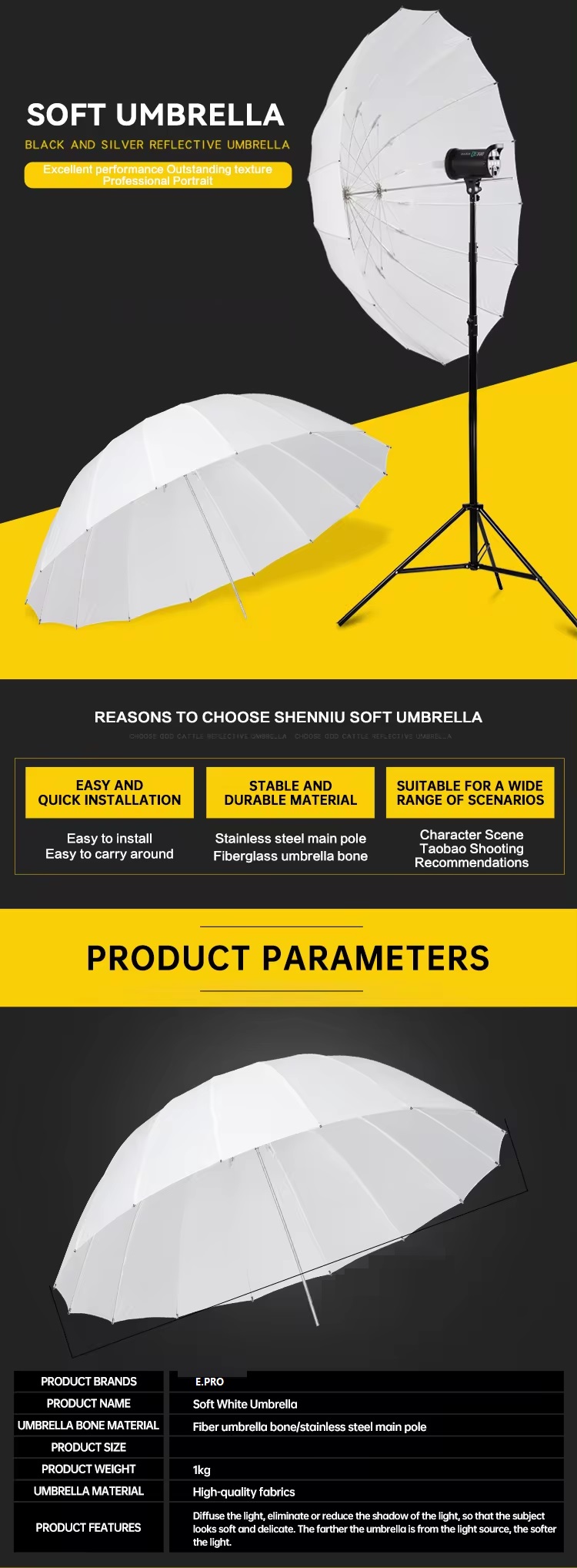 E.PRO Soft Umbrella DEEP