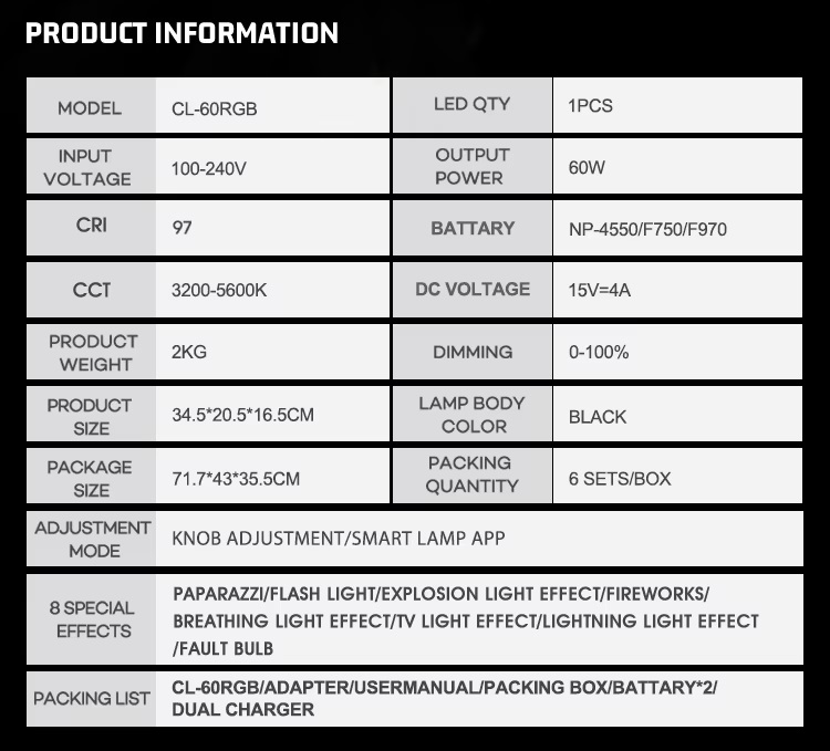 Đèn ZSYB 60W - CL-60RGB