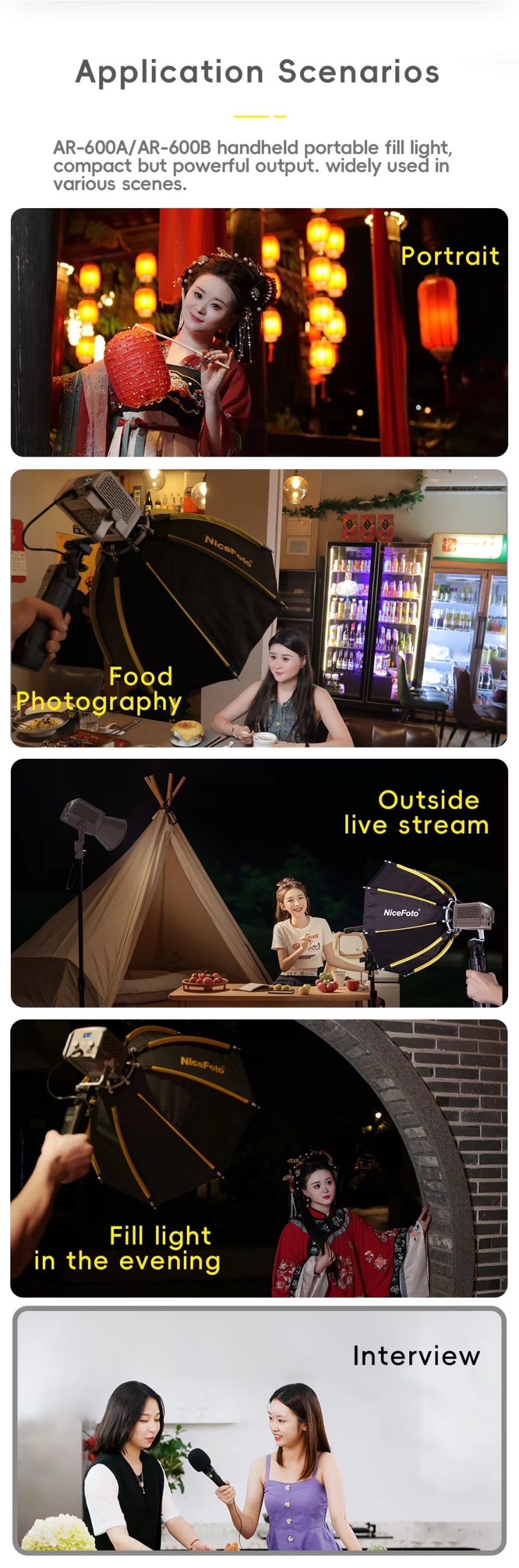 Nicefoto AR-600C 60 Wát xách tay mini RGB LED