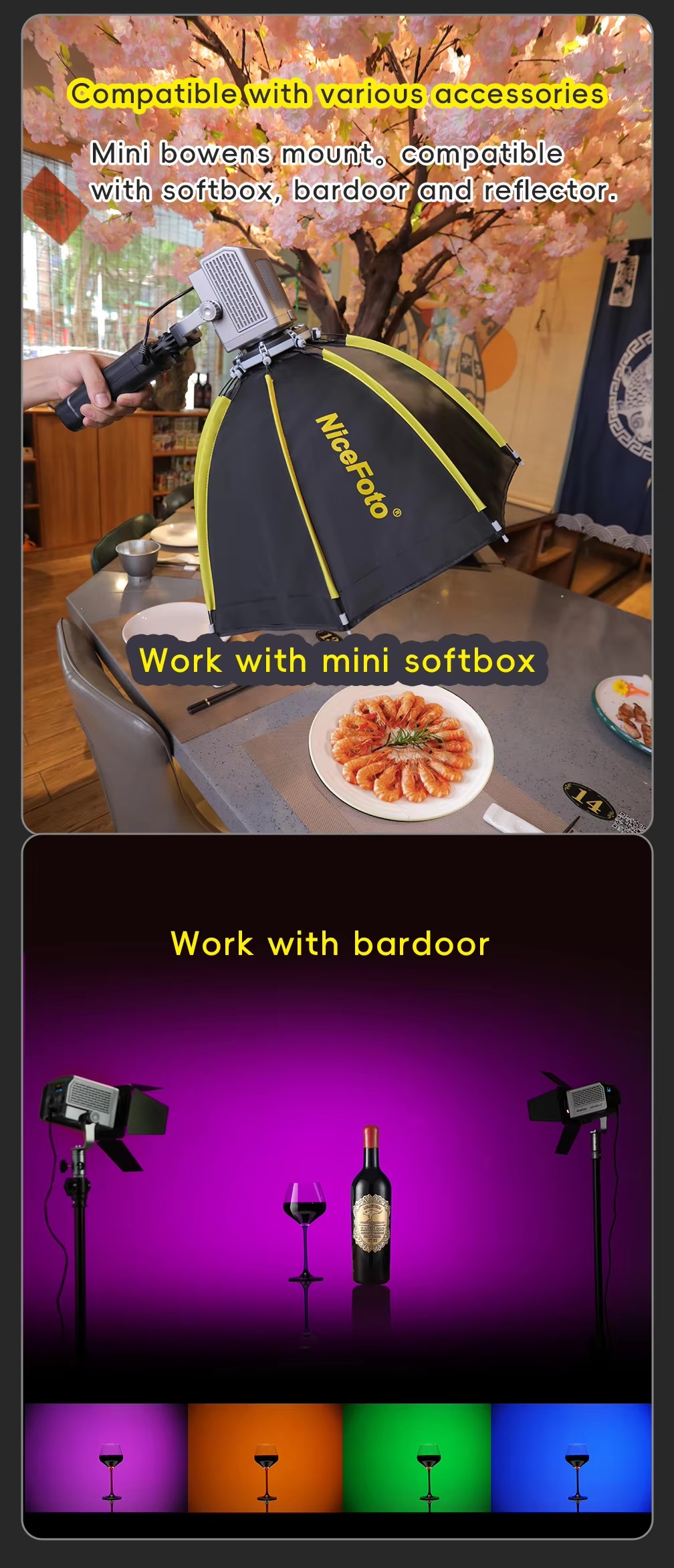 Nicefoto AR-600C 60 Wát xách tay mini RGB LED