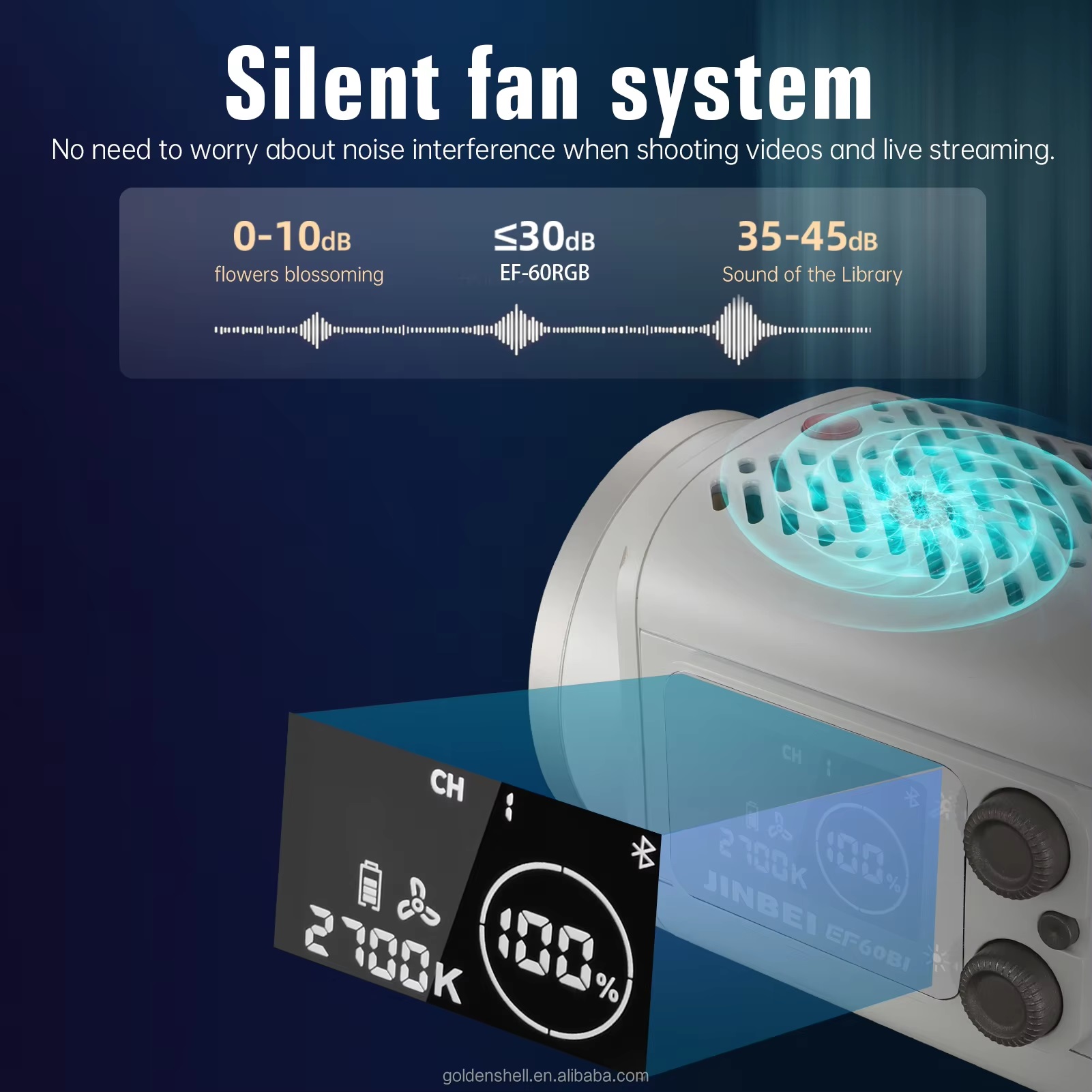 Jinbei EF-60Bi 2700-6500K led trợ sáng cầm tay 