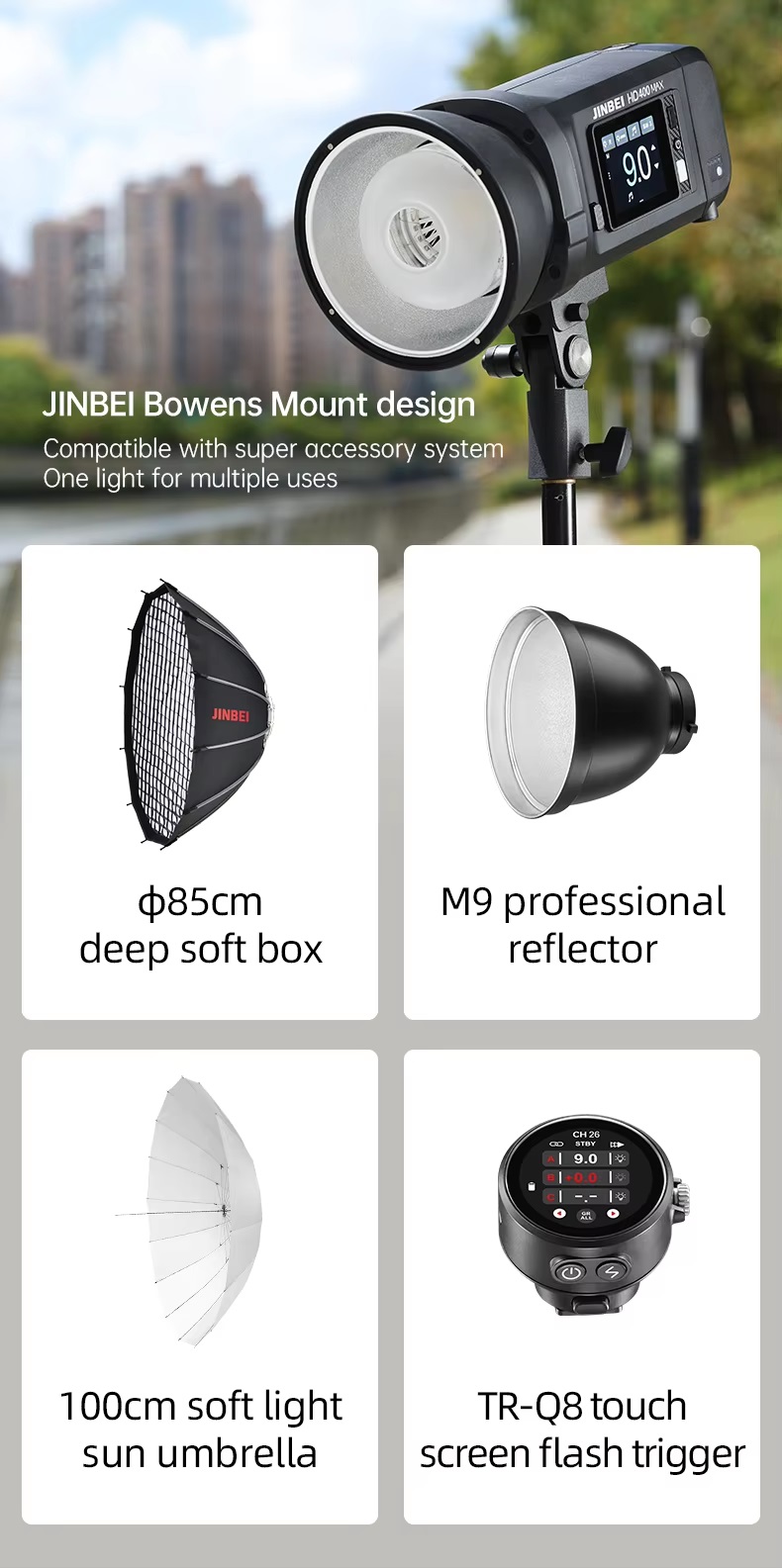 Jinbei HD400 Max bản nâng cấp Công Suất Mạnh Mẽ