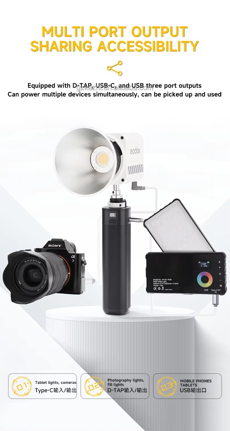 Pin di động phù hợp cho LED VIDEO LIGHT 20000mAh