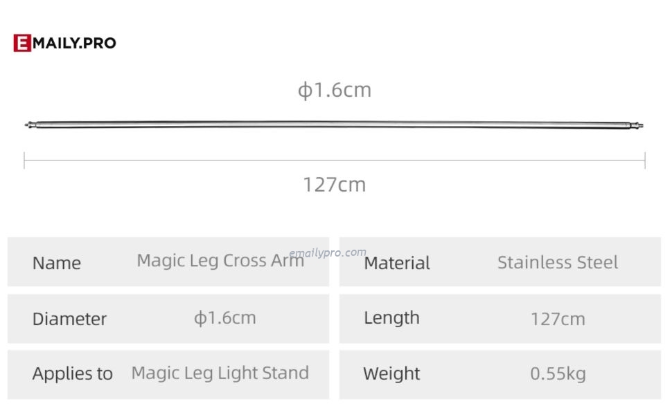 TAY BOOM INOX 126CM