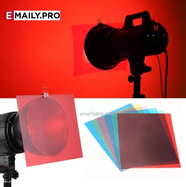 Filter gel màu lọc sáng 6 Màu Kích thước 20*25CM