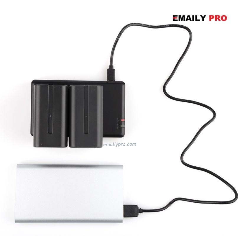 Bộ sạc pin đôi NP-550 NP-750 NP-770 NP-970 Sạc nhanh USB