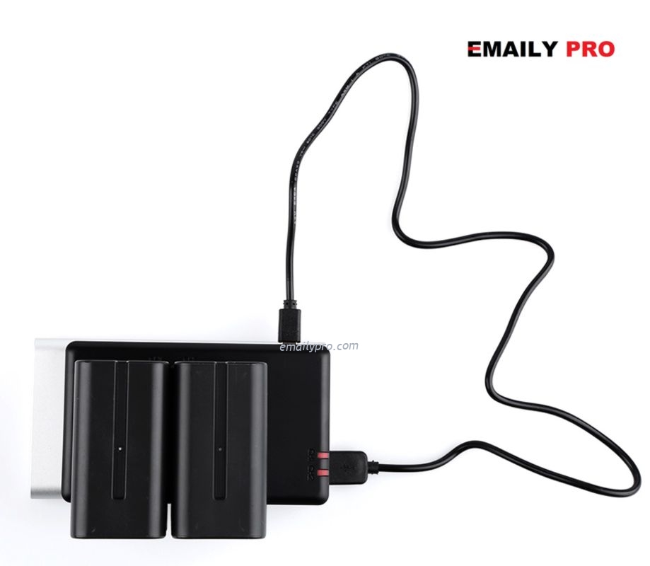 Bộ sạc pin đôi NP-550 NP-750 NP-770 NP-970 Sạc nhanh USB