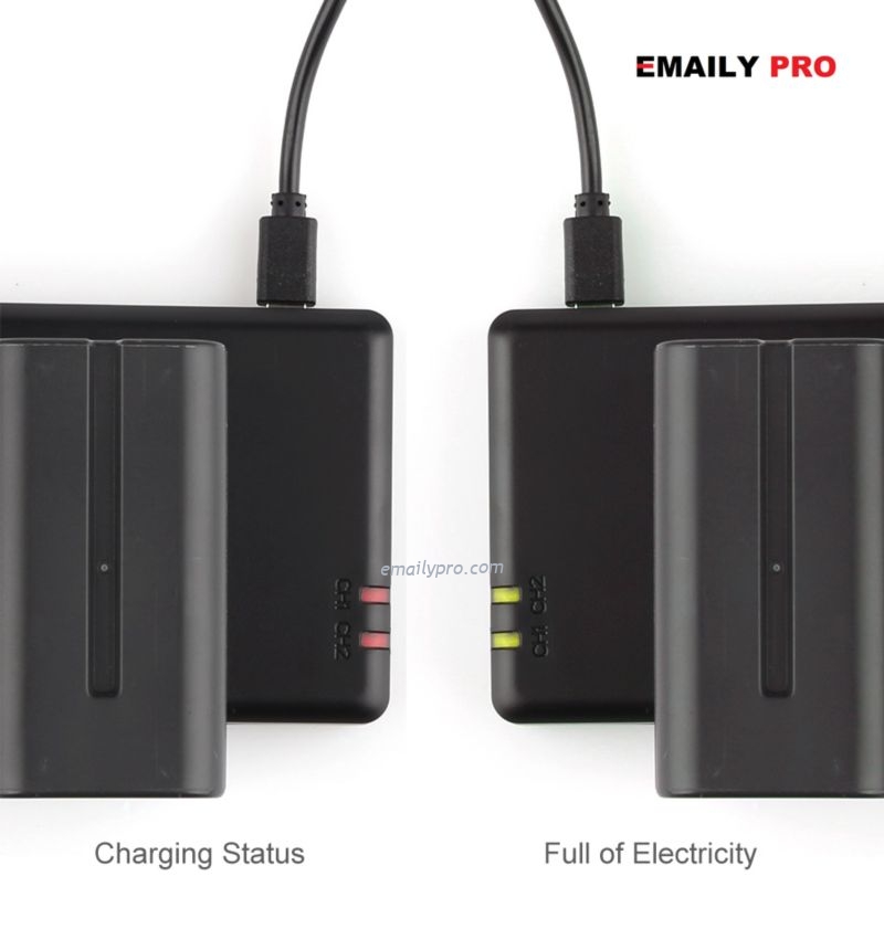 Bộ sạc pin đôi NP-550 NP-750 NP-770 NP-970 Sạc nhanh USB