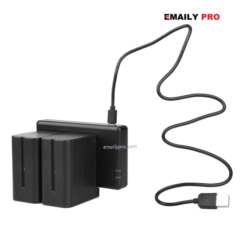 Bộ sạc pin đôi NP-550 NP-750 NP-770 NP-970 Sạc nhanh USB