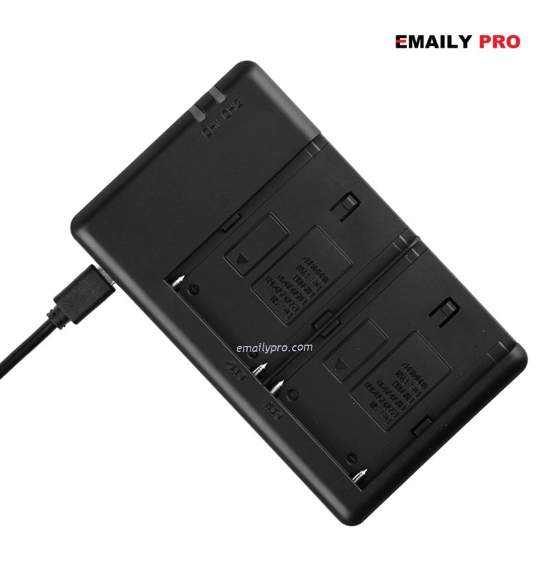 Bộ sạc pin đôi NP-550 NP-750 NP-770 NP-970 Sạc nhanh USB