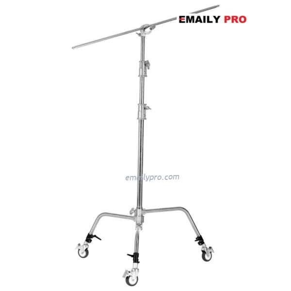 CHÂN ĐÈN C STAND CK-1 INOX + BÁNH XE DI CHUYỂN