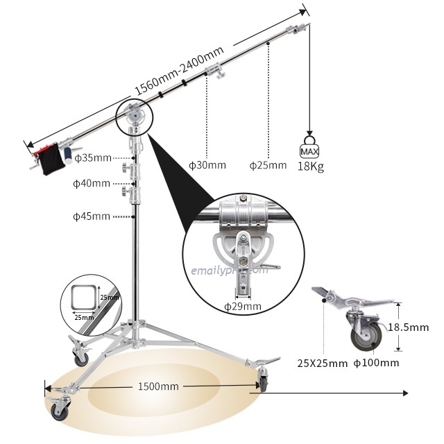 CHÂN LIGHT STAND BOOM LS-M16 Pro Nicefoto