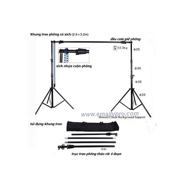 Khung treo phông kéo xích S-12 NiceFoto