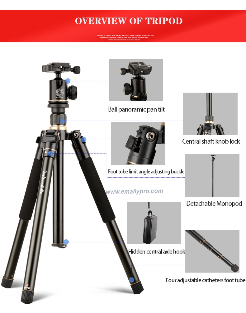 Chân máy ảnh Tripod Beike Q-555